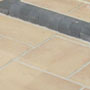 Block paving patio and steps