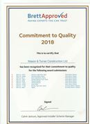 Brett block paving award - commitment to quality 2018