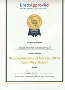 Brett block paving award - regional installer of the year 2018