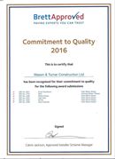 Brett block paving award - commitment to quality 2016